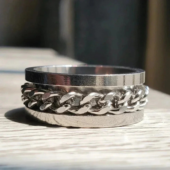 Stainless Steel Fashion Spinner Ring for Men/Women, AAAQL1017 - Picture 1 of 11